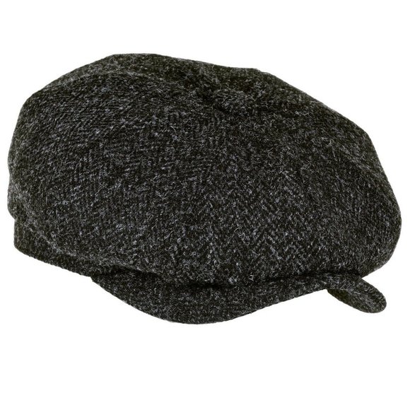 PEAKY BLINDERS Hartside Harris Tweed® Newsboy Cap HS28 in BLACK - PICK SIZE - Picture 11 of 11